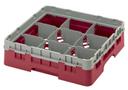 Camrack Full Size 25 Compartment Glass Rack with Two Extender, Cranberry, 6 1/8 inch -- 4 per case.