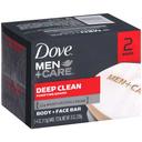 Dove Men Plus Care Deep Clean Body and Face Bar Soap, 7.5 Ounce -- 24 per case