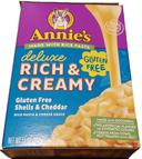 Annie's Gluten Free Deluxe Rich and Creamy Shells and Cheddar Rice Pasta, 11 Ounce -- 12 per case