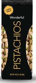 Wonderful Roasted and Lightly Salted Pistachios, 16 Ounce -- 20 per case