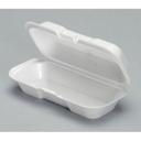 Genpak White Foam Hot Dog Hinged Container, 125 count - 4 per case