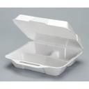 Genpak White Foam High Volume Medium 3 Compartment Container, 100 count - 2 per case
