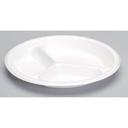 Genpak White Foam 10.25 inch 3 Compartment Celebrity Plate, 125 count - 4 per case
