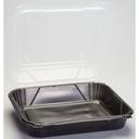 Genpak ProView Jumbo Black Base Hinged Food Container with Clear Lid, 10.5 x 9.25 x 3.25 inch -- 150 per case