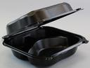Genpak Black Large 3 Compartment Hinged Container -- 150 per case