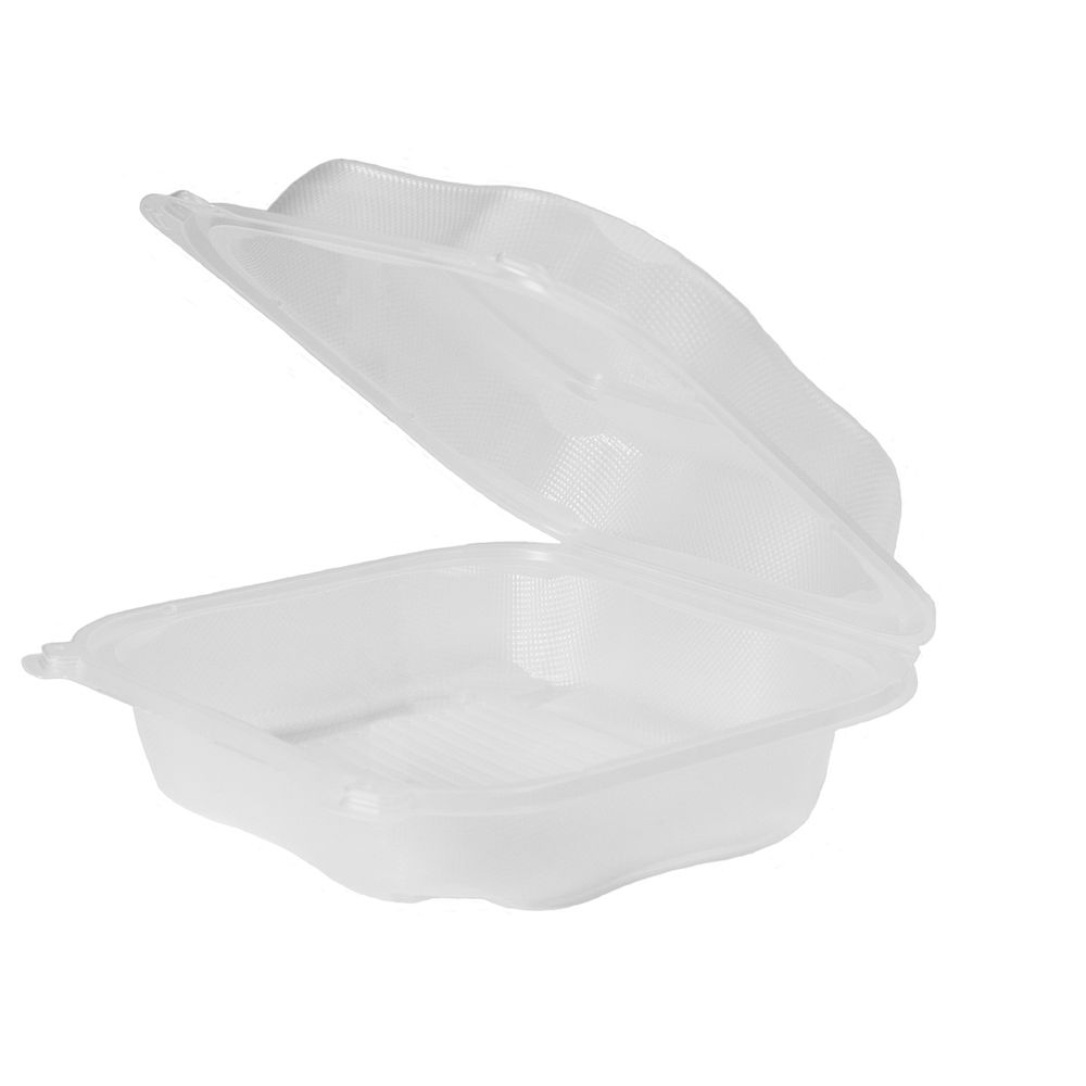 Genpak Clover Clear Large Hinged Container, 8.35 x 8.32 x 2.88 inch -- 150 per case