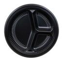 Genpak Black 3 Compartment Round Ribbed Plate, 10 inch -- 400 per case