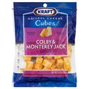 Kraft Natural Cheese Snacks Colby and High Moisture Monterey Jack Cheese Cube, 6.4 Ounce -- 12 per case.