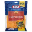 Kraft Shredded Sharp Cheddar Cheese, 8 Ounce -- 12 per case.