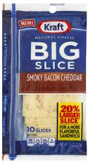 Kraft Slices Smoky Bacon Cheddar Cheese, 7.5 Ounce -- 10 per case.