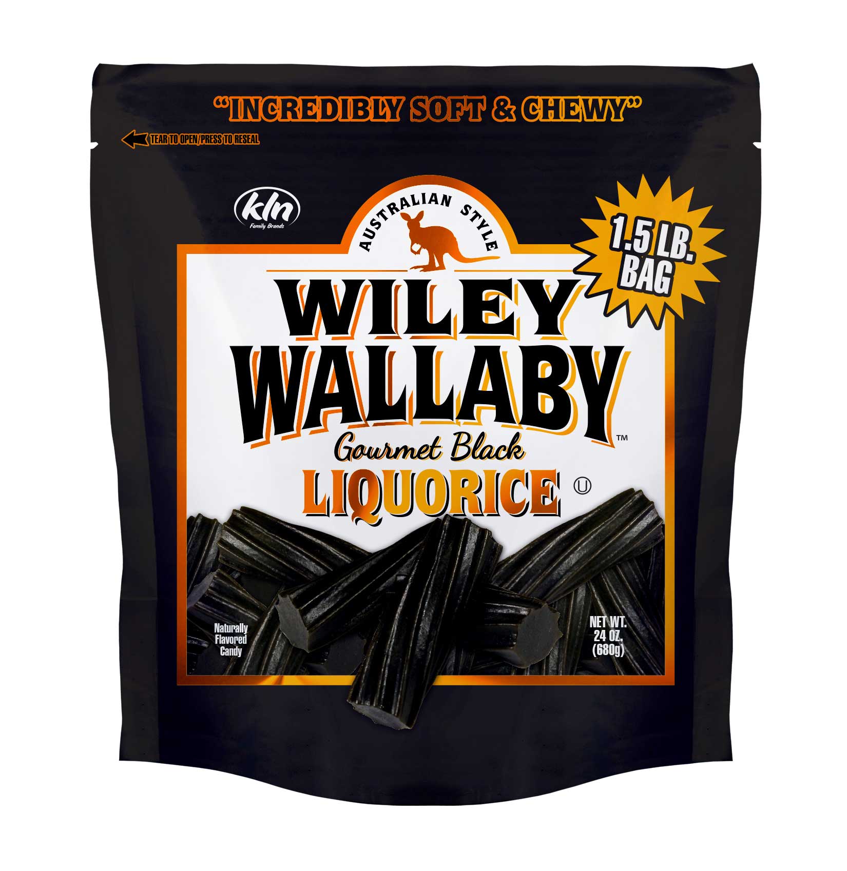 Wiley Wallaby Black Liquorice, 24 Ounce -- 10 per case.