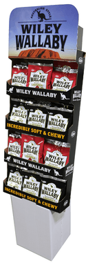 Wiley Wallaby Red and Black Licorice - Display Shipper -- 48 per case.