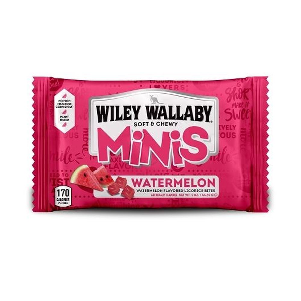 Wiley Wallaby Watermelon Minis Soft and Chewy Candy, 2 Ounce -- 108 per case