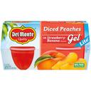 Del Monte Lite Diced Yellow Cling Peaches in Strawberry-Banana Flavored Gel, 18 Ounce Cup -- 6 per case