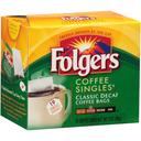 Folgers Decaffeinated Coffee Singles - 19 coffee bags per box, 12 boxes per case