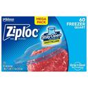 Ziploc Mega Quart Freezer Bag, 60 count -- 9 per case