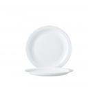 Cardinal International Arcoroc Opal Restaurant Porcelain White Narrow Rim Lunch Plate, 9 1/4 inch -- 24 per case.