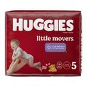 Huggies Size 5 Little Movers Diaper - Jumbo Pack, 19 count -- 4 per case
