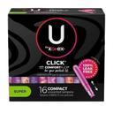 U By Kotex Click Super Absorbency Compact Tampons, 16 count -- 8 per case
