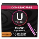 U By Kotex Click Super Plus Absorbency Compact Tampons, 16 count -- 8 per case