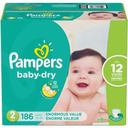 Pampers Enormous Size 2 Dry Baby Diaper -- 186 per case