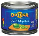 Ortega Diced Jalapeno Peppers - 4 oz. can, 24 cans per case