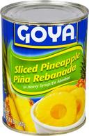Goya Sliced Pineapple Fruit in Heavy Syrup, 20 Ounce -- 24 per case.