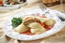 Rosina Food Celentano Large Meat Ravioli Pasta - Round, 22 Ounce -- 12 per case.