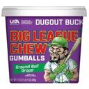 Big League Chew Ground Ball Grape Gumballs, 80 count Bucket - 12 per case