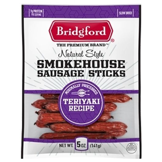 Bridgford Teriyaki Smokehouse Sausage Sticks, 5 Ounce -- 8 per case