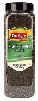 Durkee Black Cracked Peppers - 18 oz. container, 6 per case