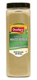 Durkee Ground White Pepper - 17 oz. container, 6 per case
