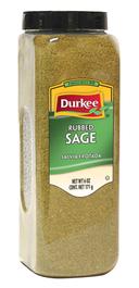Durkee Rubbed Sage - 6 oz. container, 6 per case