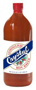 Crystal Glass Hot  Sauce,  32 Ounce -- 12 Case