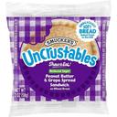 Smuckers Uncrustable Reduced Sugar Peanut Butter and Grape Wheat Sandwich Bread, 2 Ounce -- 32 per case