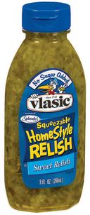 Vlasic No Sodium Homestyle Sweet Relish, 9 Fluid Ounce -- 8 per case.