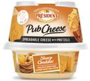 President Pub Cheese Sharp Cheddar Spreadable Cheese with Pretzels, 3 Ounce -- 8 per case