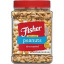 Fisher Dry Roasted Low Salt Peanuts, 36 Ounce -- 6 per case