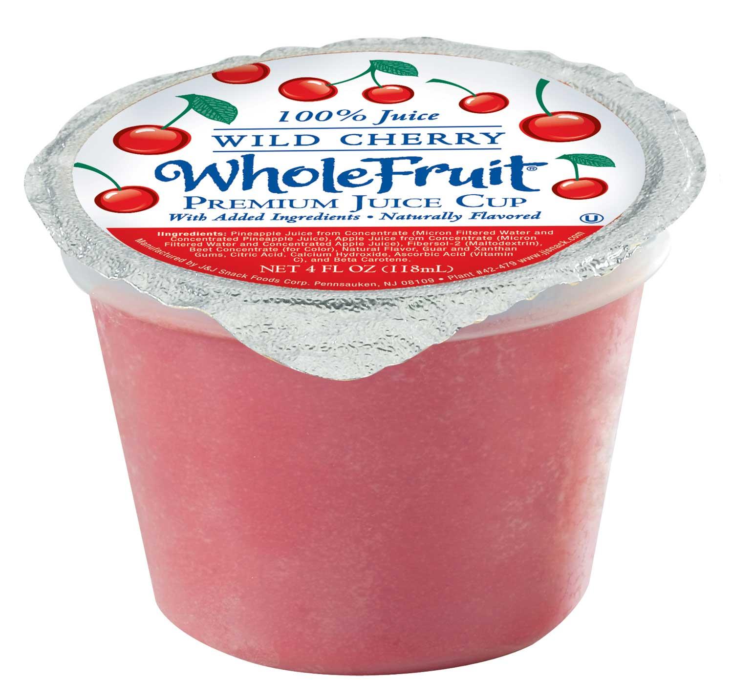Whole Fruit Wild Cherry Premium Juice Cup, 4 Ounce -- 96 per case.