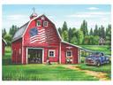 Hoffmaster Patriotic Barn Paper Placemat, 9.75 x 14 inch -- 1000 per case.