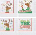 Hoffmaster White Coin Embossed Reindeer Games Beverage Napkin, 10 x 10 inch -- 1000 per case.