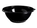 WNA Pack N Serve Standard PET Black Round Container Bowl, 32 Ounce -- 100 per case.