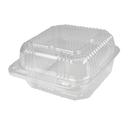 Durable Packaging Clear Plastic Square Hinged Container, 6 inch -- 500 per case