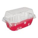 Durable Packaging Aluminum Holiday Mini Loaf Pan with Clear Lid, 100 count