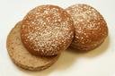 Rotellas Dark Wheat Oat Topped Hamburger Bun - 8 count per pack -- 12 packs per case.