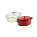 Lodge Red Oval Dutch Oven, 7 Quart.