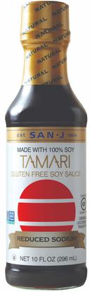 San J Gluten Free Reduced Sodium Tamari Soy Sauce, 20 Fluid Ounce -- 6 per case