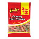2 For $2 Soft and Chewy Sour Worms Gummy Candy, 3.75 each -- 12 per case