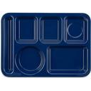 Carlisle Melamine Dark Blue 6 Compartment Left Handed Melamine Tray -- 12 per case