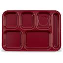 Carlisle Melamine Cranberry Right Handed 6 Compartment Tray -- 12 per case